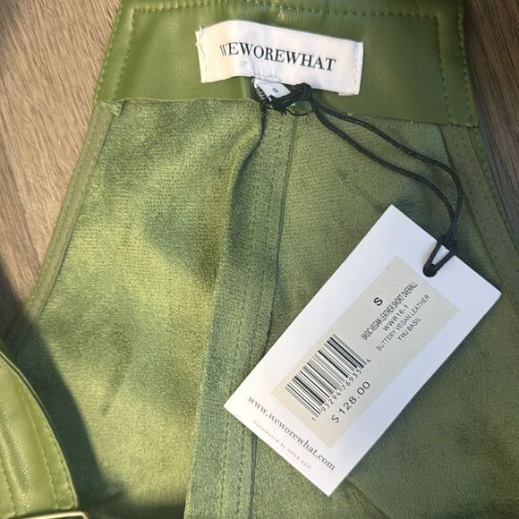 WeWoreWhat Green Faux Leather Overalls Small - Picture 8 of 9